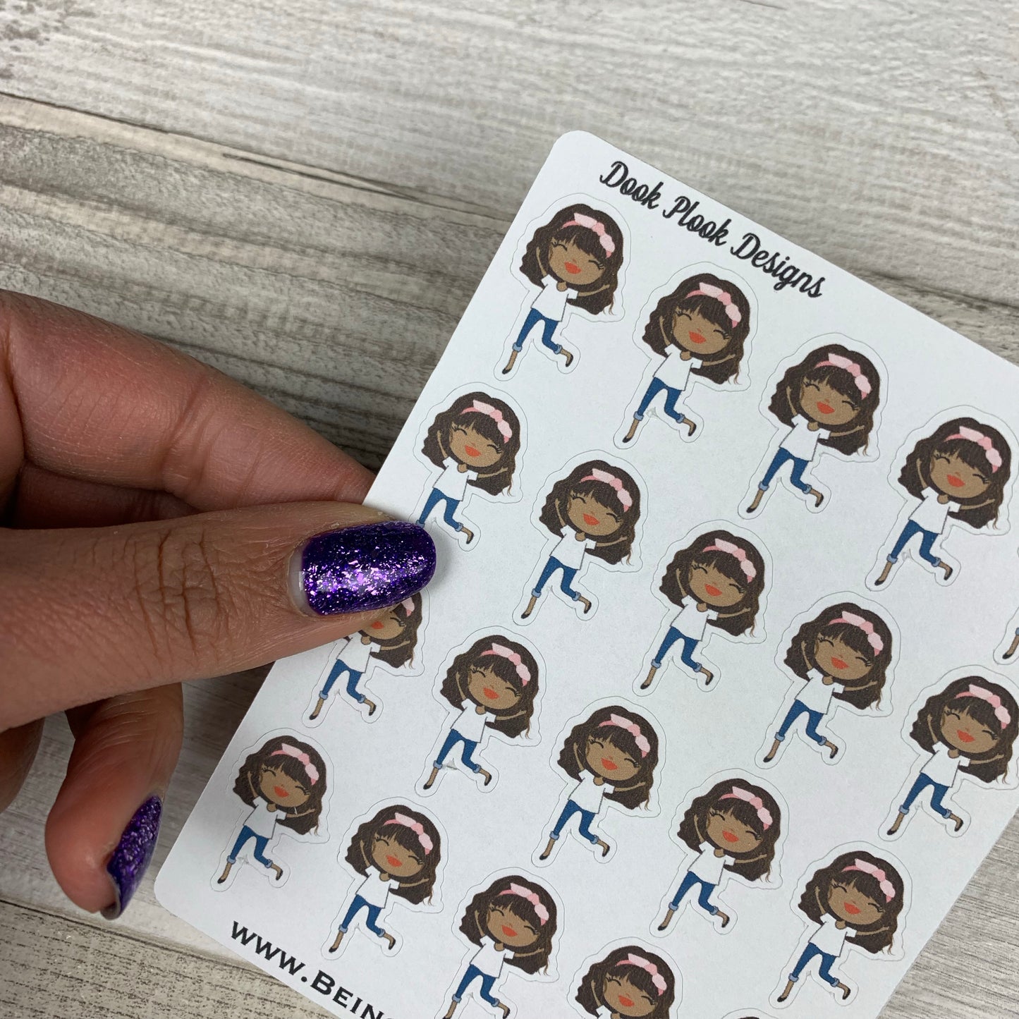 Black Woman - Happy / Cheer Stickers (DPD1411)