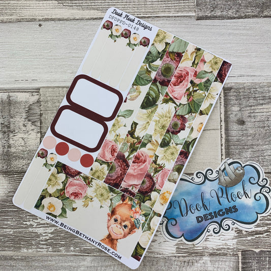 (0148) Passion Planner Daily stickers - Monkey Watercolour