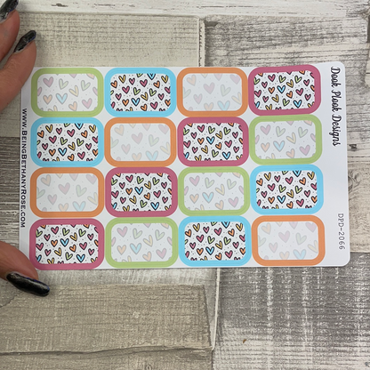 Bold Hearts half box stickers (DPD2066)