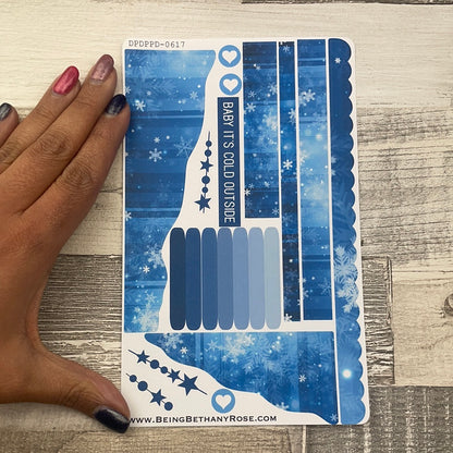 (0617) Passion Planner Daily Wave stickers - blue snow