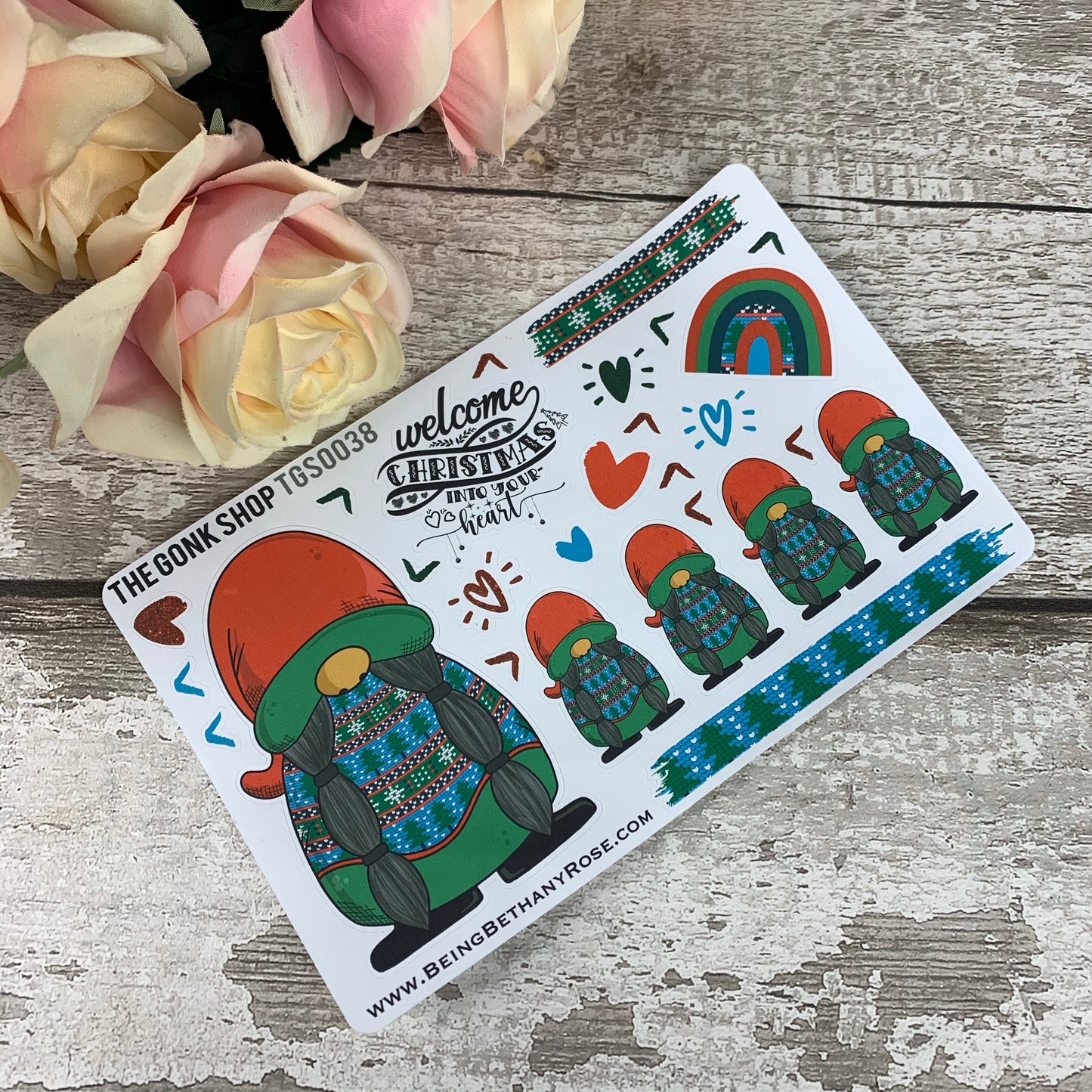 Christmas Jumper Gonk Stickers - Gretel (TGS0038)