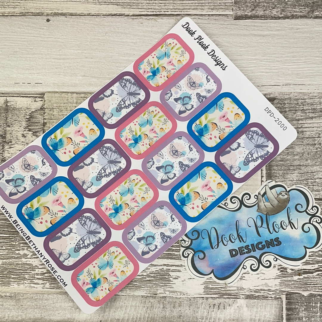 Pastel Butterflies half box stickers (DPD2000)