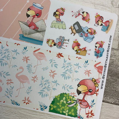 Erin Condren Month Note Pages (Frankie the Flamingo)