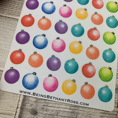 Christmas baubles (water colour) stickers (DPD1499)