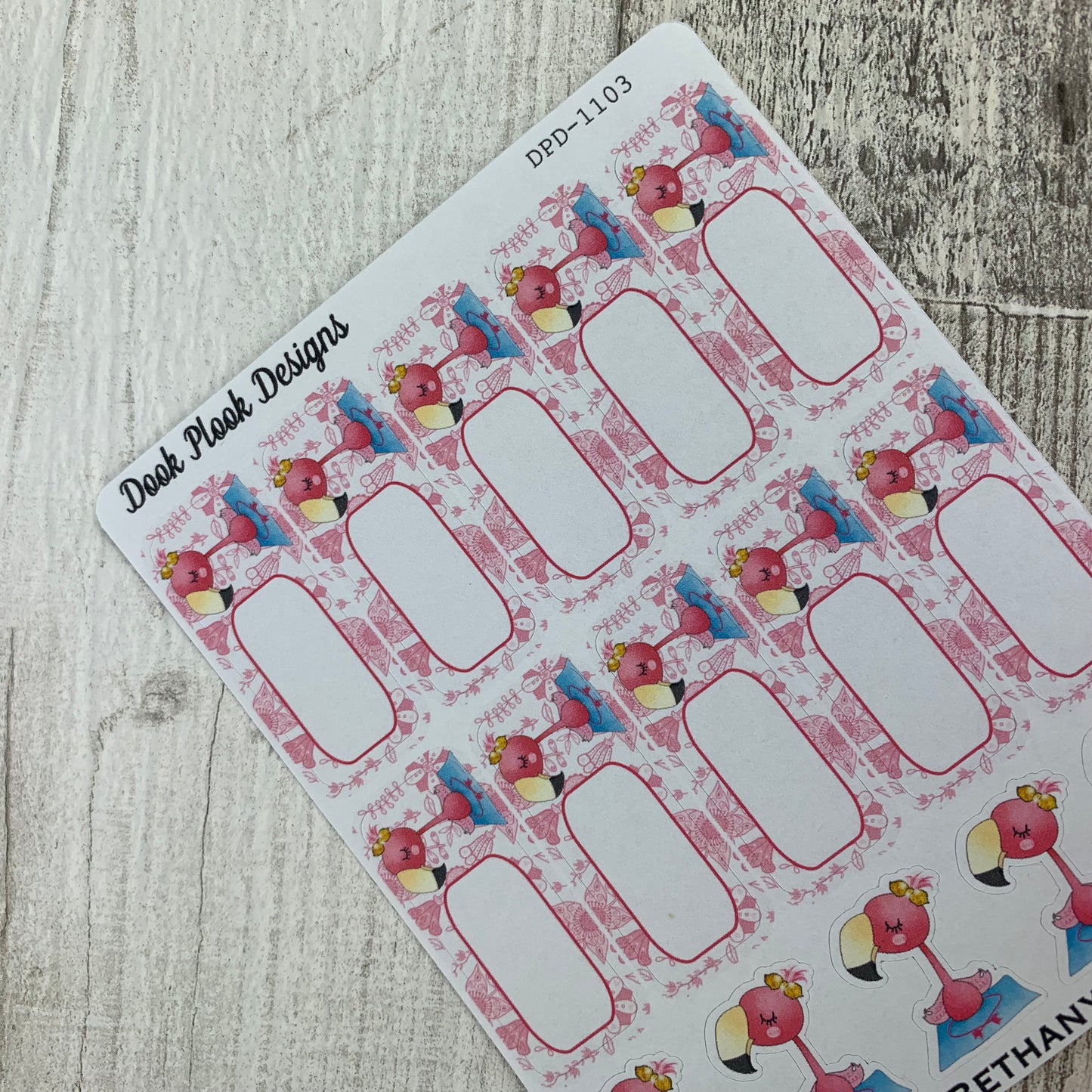 Yoga / meditate Frankie the Flamingo Stickers (DPD1102-1103)