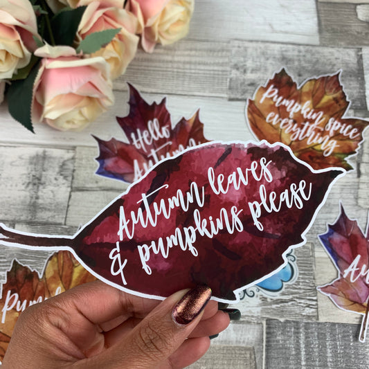 Autumn leaves and pumpkins please Die cut