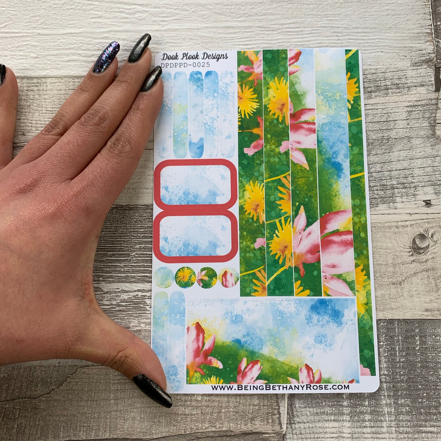 (0025) Passion Planner Daily stickers - watercolour flora