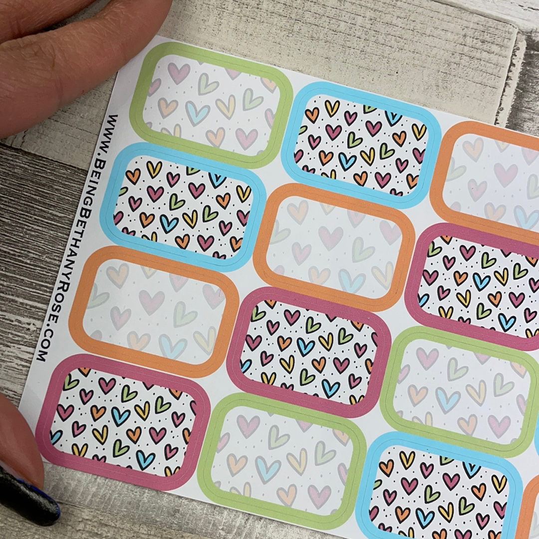 Bold Hearts half box stickers (DPD2066)