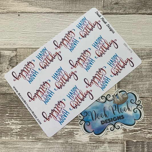 Happy Birthday lettering stickers (DPD1675)