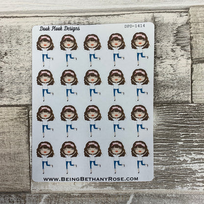 White Woman - Happy / Cheer Stickers (DPD1414)