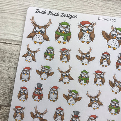 Christmas owl stickers (DPD1162)
