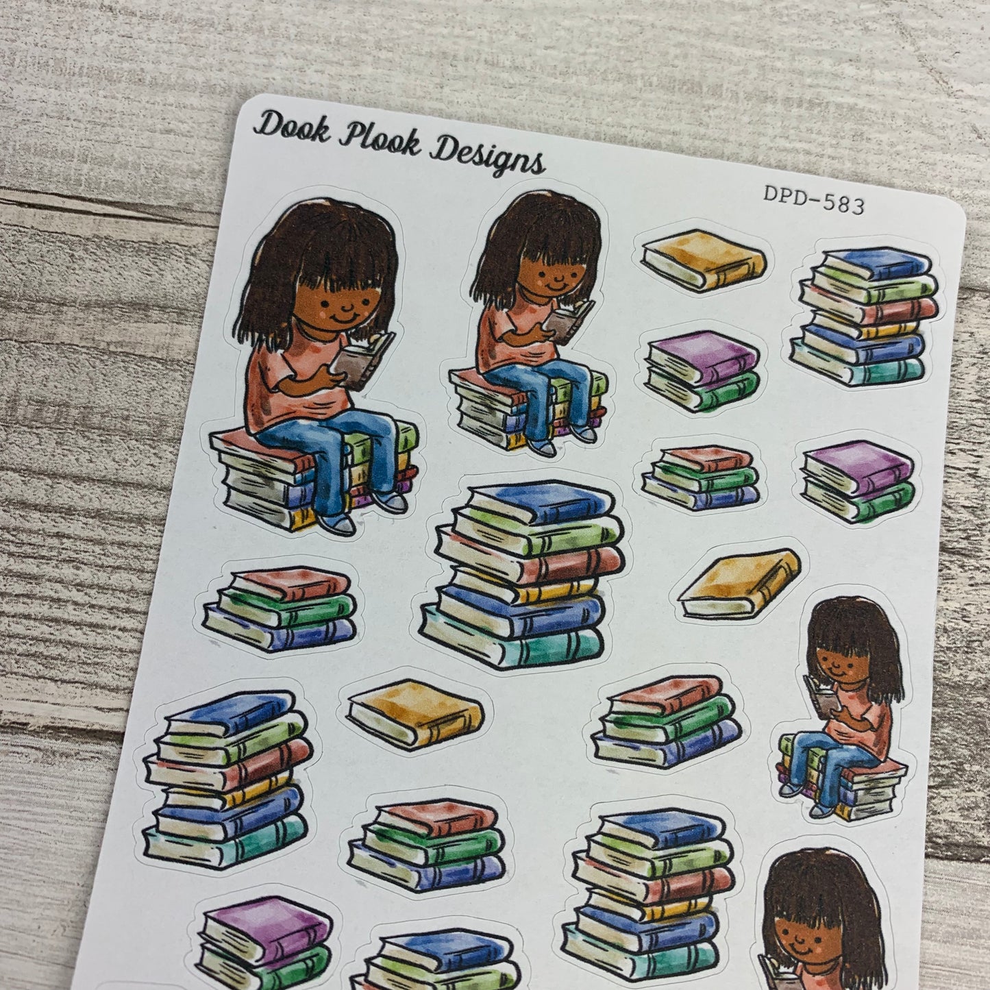 Reading Book stickers (Black Woman) (DPD583)