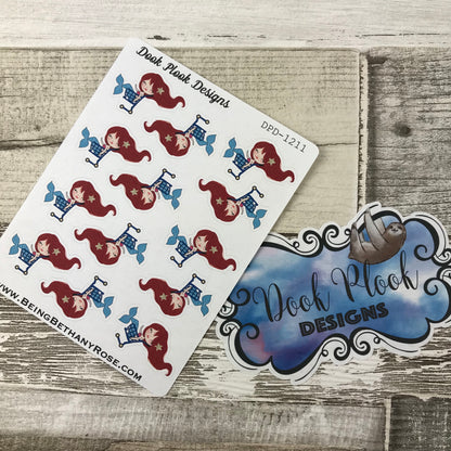 Mermaid trolley / shopping stickers (DPD1211)