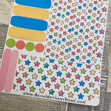 (0477) Passion Planner Daily stickers - Colourful Stars