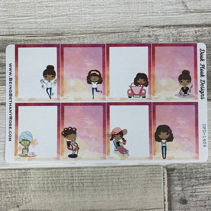 Mixed character Black Woman Full Box Stickers (DPD1408)