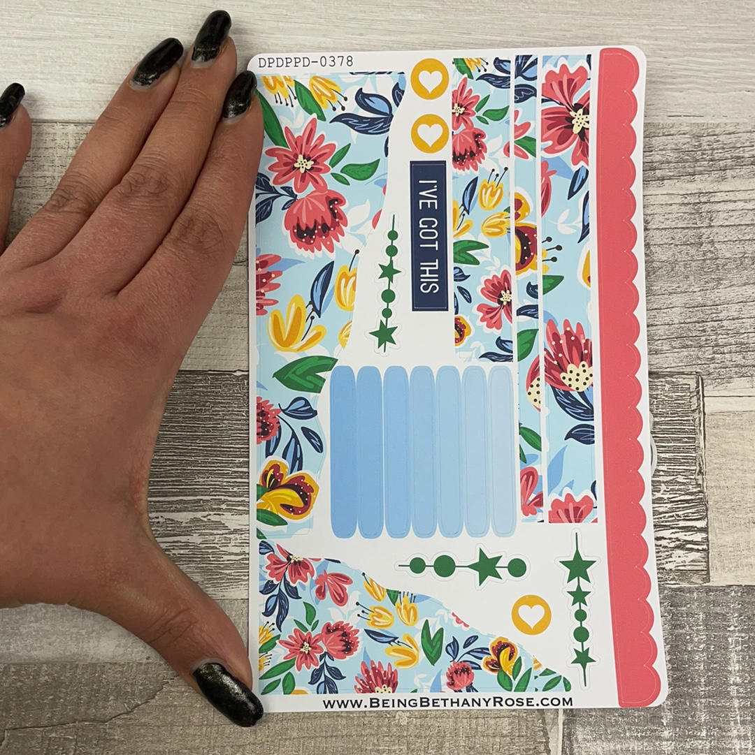 (378) Passion Planner Daily Wave stickers - Tropical Flowers