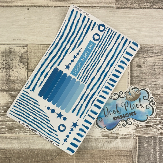 (0402) Passion Planner Daily Wave stickers - Blue Lines