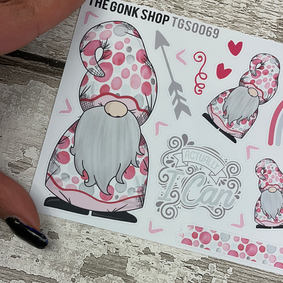 Pink Spots Gnorman Gonk Stickers (TGS0069)