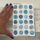 Decorative blue circle pattern stickers (DPD2341)