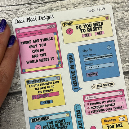 Romy Computer Quotes Journal planner stickers (DPD2939)