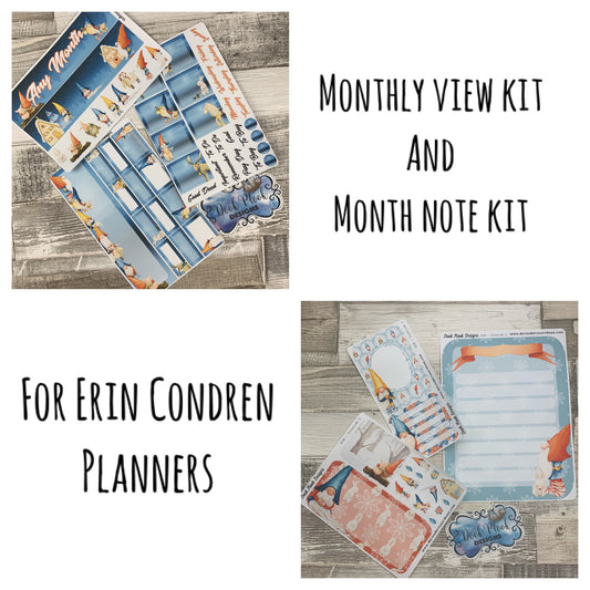 Yuletide (can change month) Monthly View Kit and Notes Kit for the Erin Condren Planners