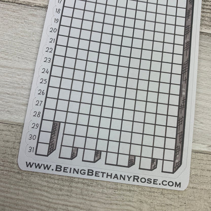 A year in pixels sticker bullet journal style (BNW25)