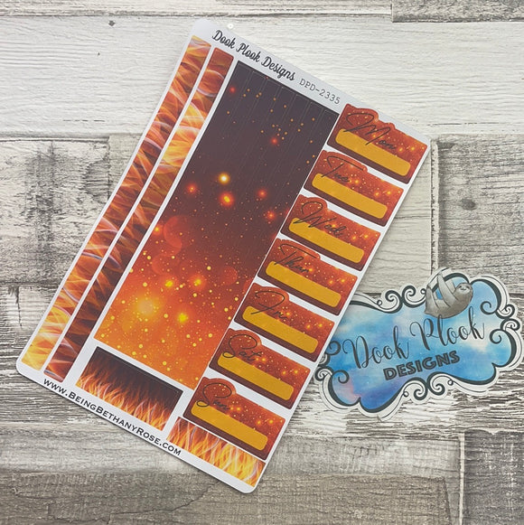 One sheet week medium passion planner stickers - Flames (DPD2335)
