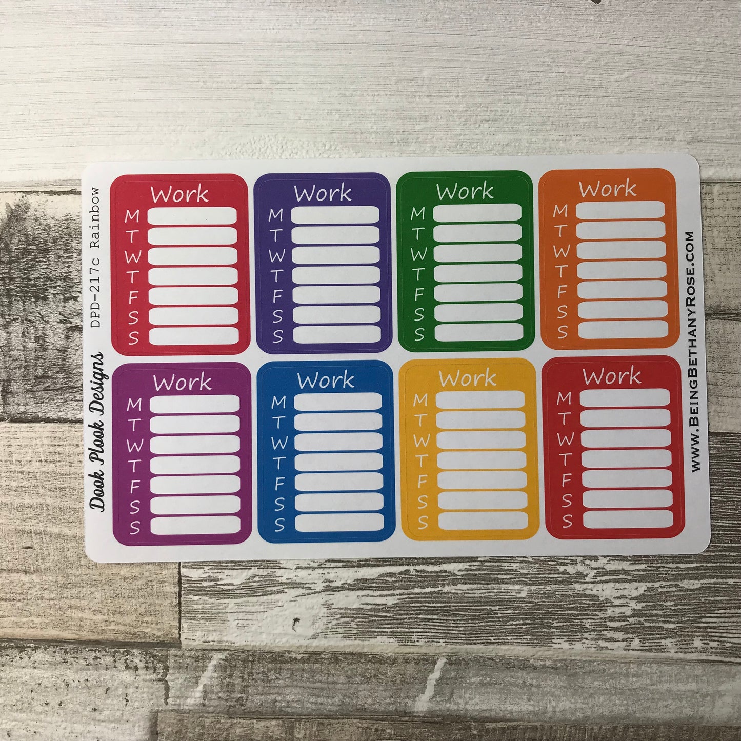 Weekly shift tracking stickers (DPD217)