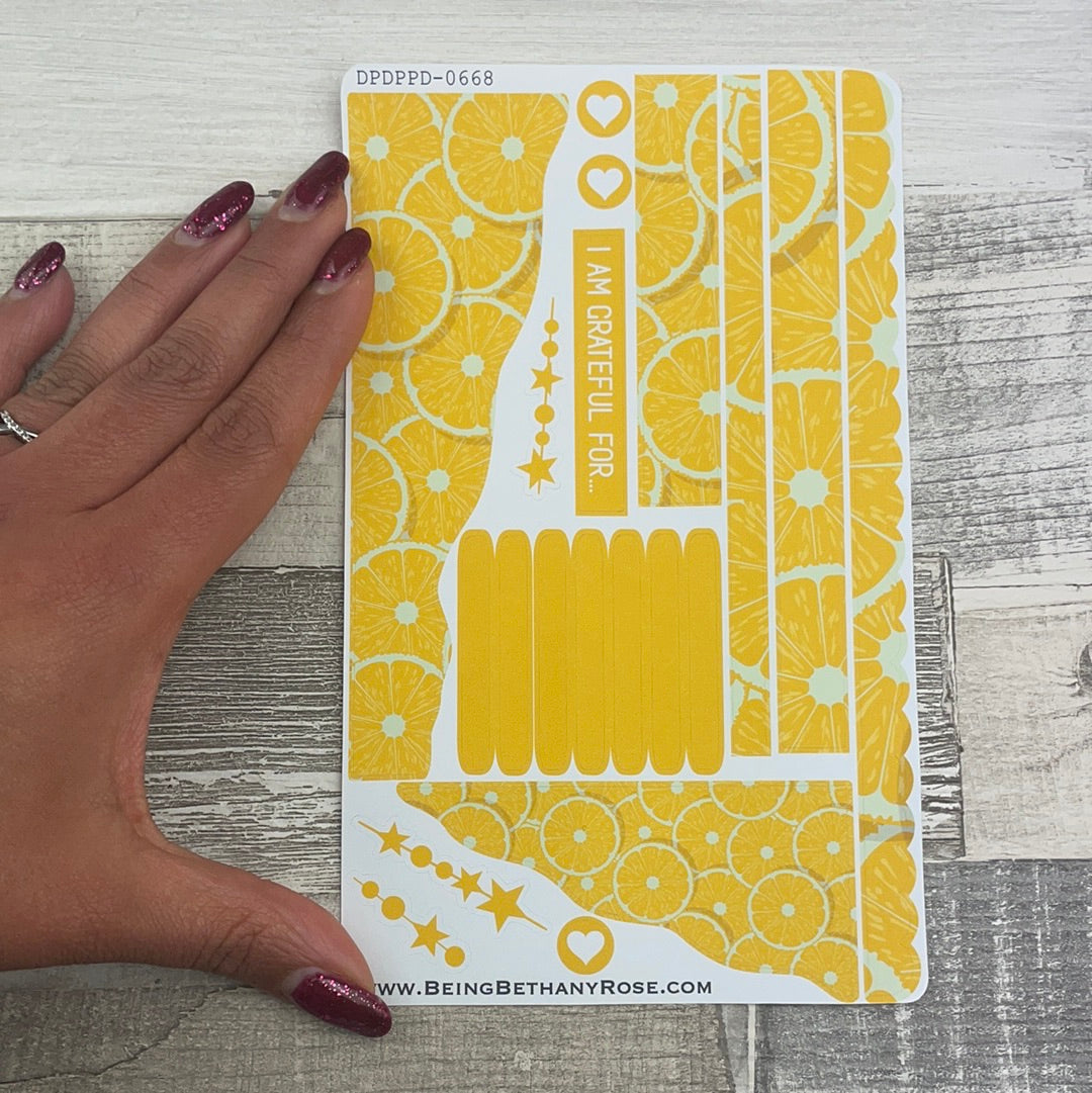 (0668) Passion Planner Daily Wave stickers - Lemon slice