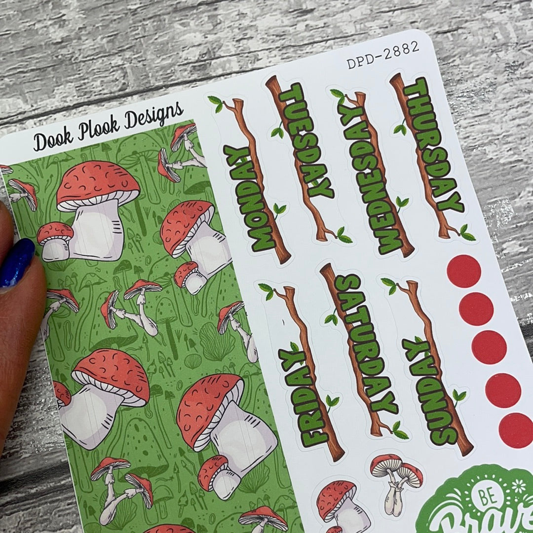 Michone Mushroom Strips and Days Journal planner stickers (DPD2882)