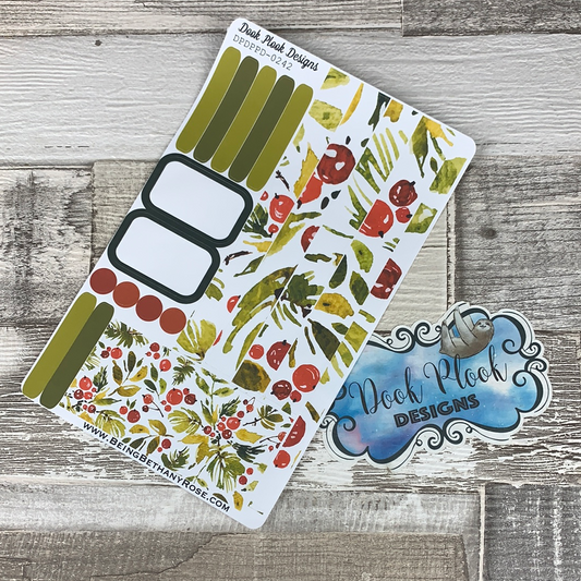 (0242) Passion Planner Daily stickers - Berry Christmas