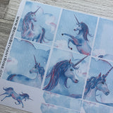 Watercolour unicorn stickers for Erin Condren Horizontal (DPD998)