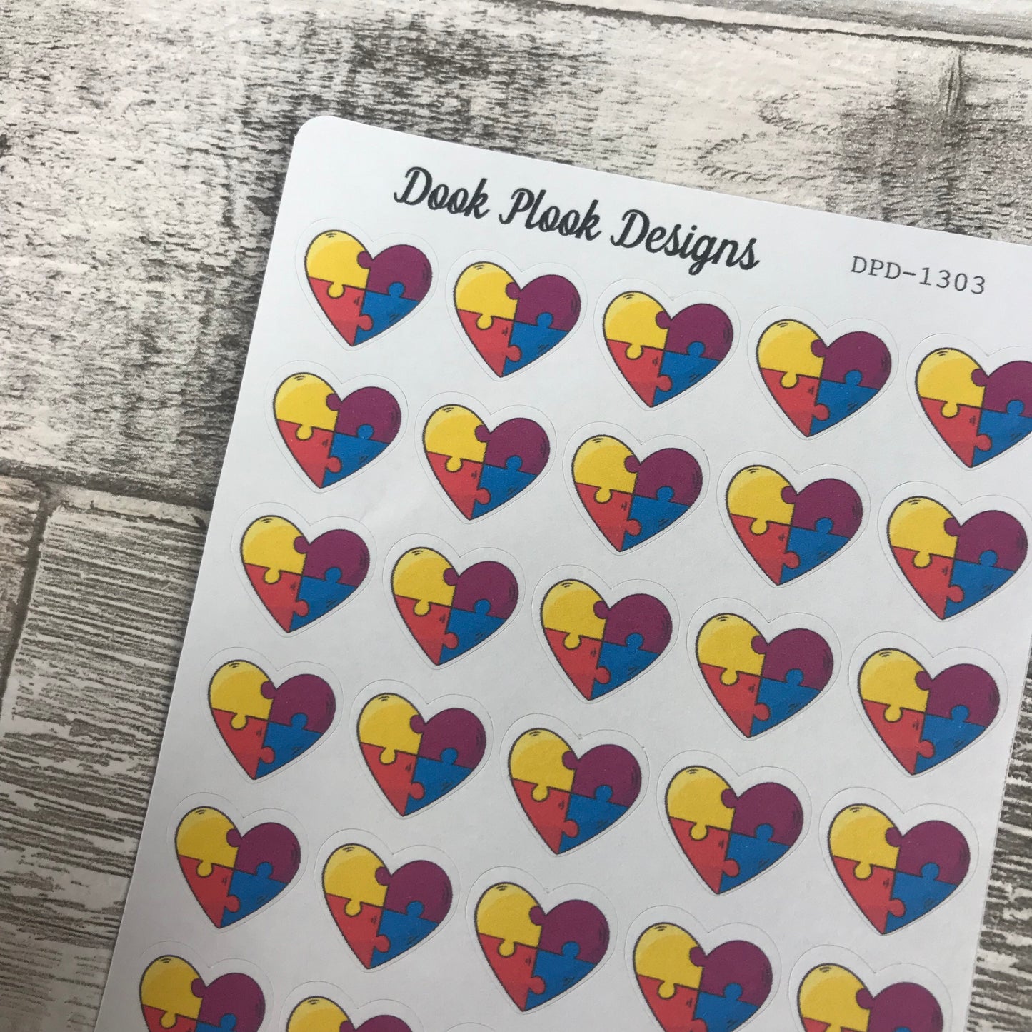 Autism Jigsaw heart stickers (DPD1303)