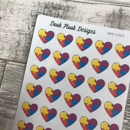 Autism Jigsaw heart stickers (DPD1303)