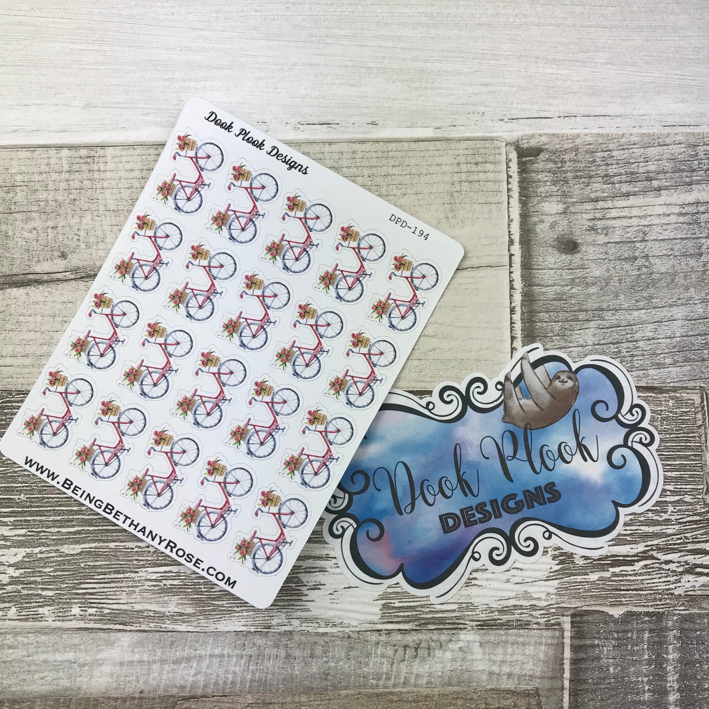 Water colour bicycle stickers (DPD194)
