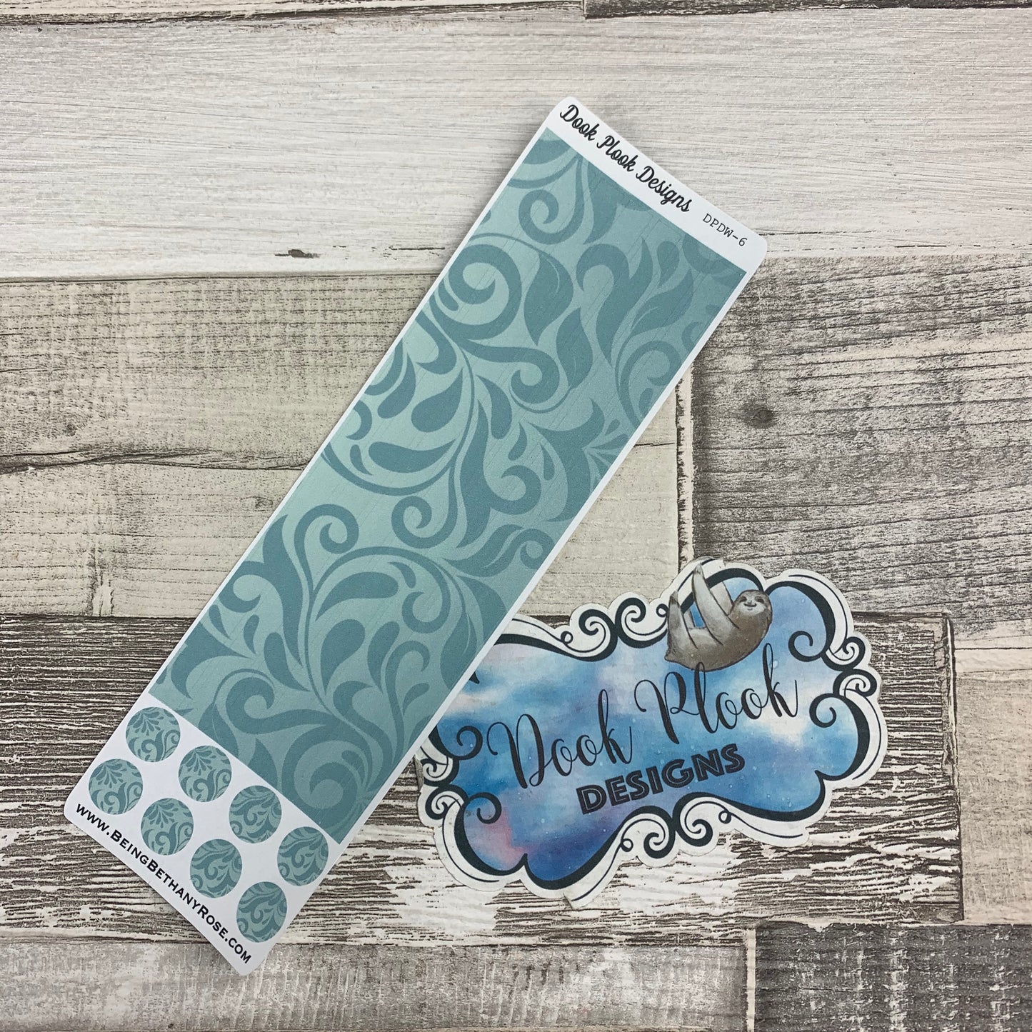 Passion Planner Hour Cover up / Washi strip stickers (Blue Swirl DPDW-6)