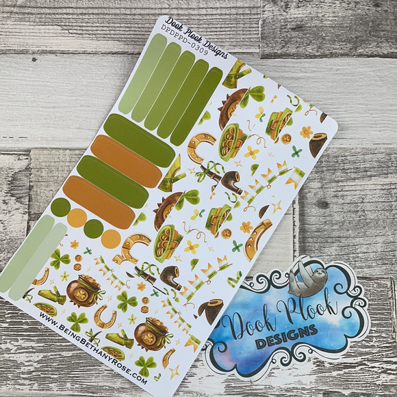 (0309) Passion Planner Daily stickers - St Patrick's Day