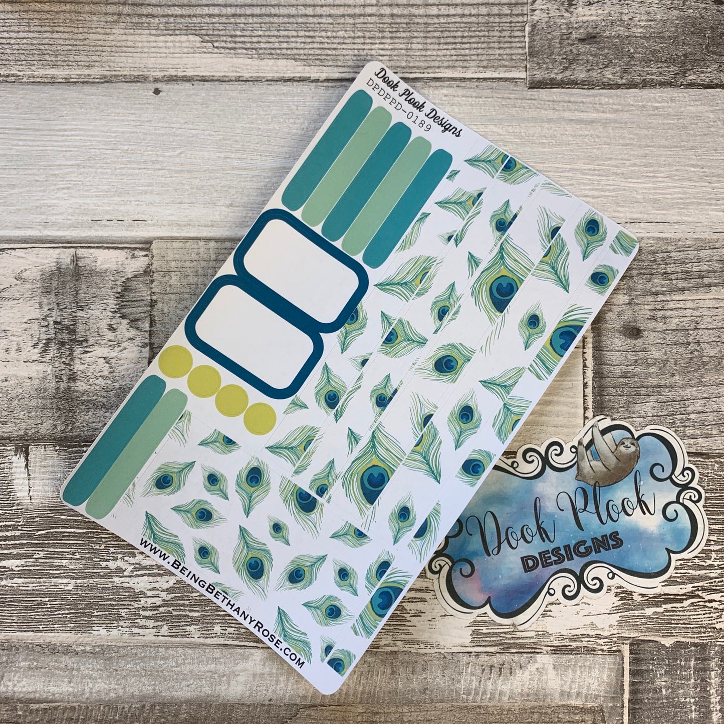 (0189) Passion Planner Daily stickers - Peacock Soft