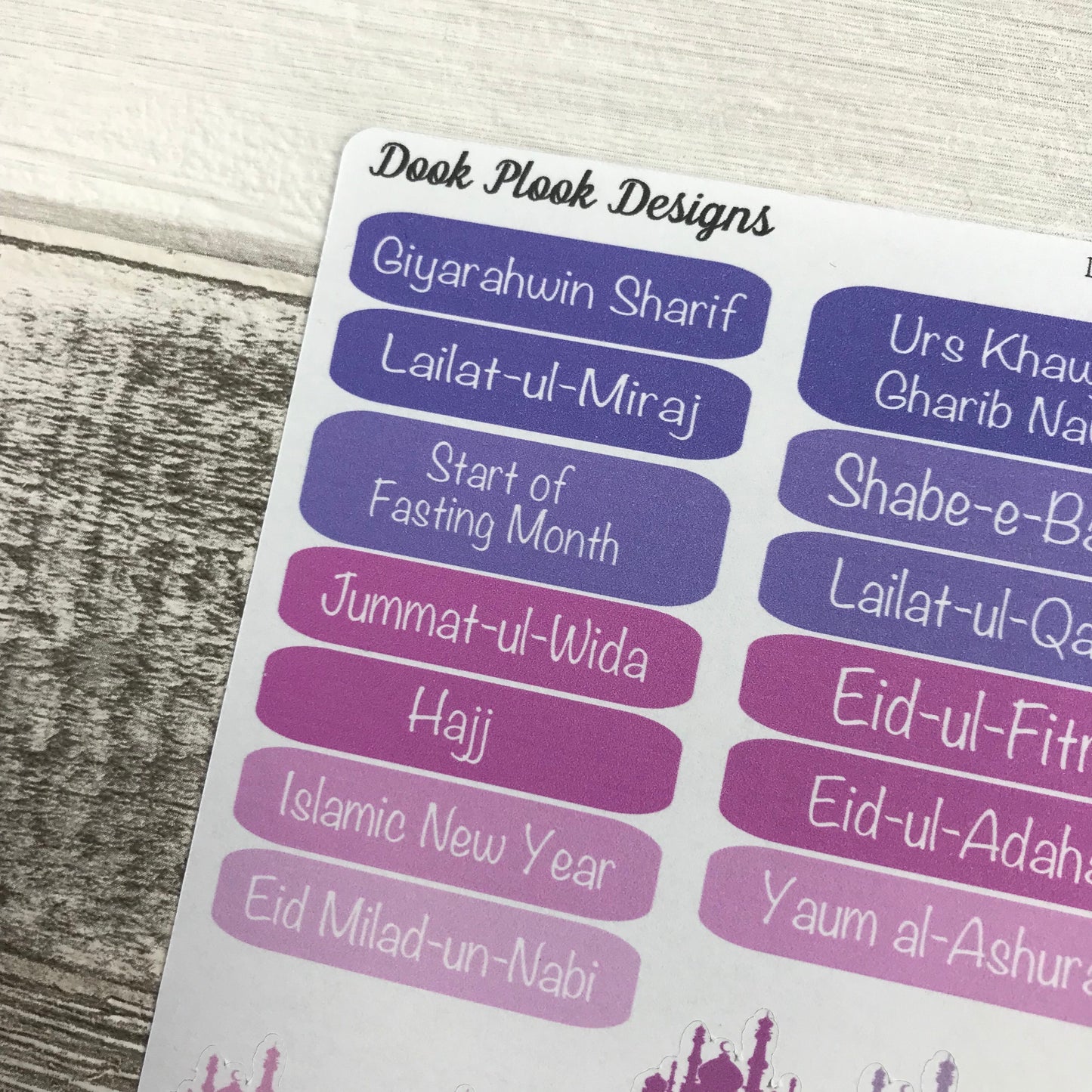 Islamic calendar date stickers  (DPD060)