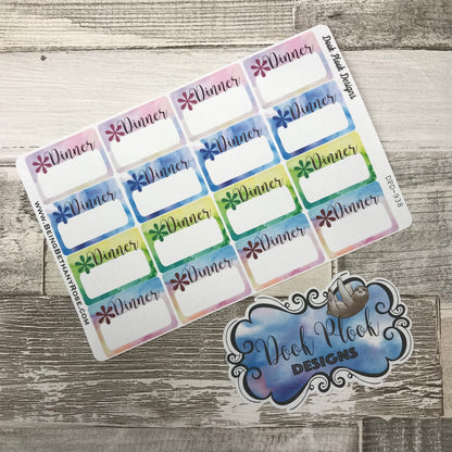 Watercolour Dinner stickers (DPD938)