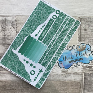(0458) Passion Planner Daily Wave stickers - Overlapping leaves
