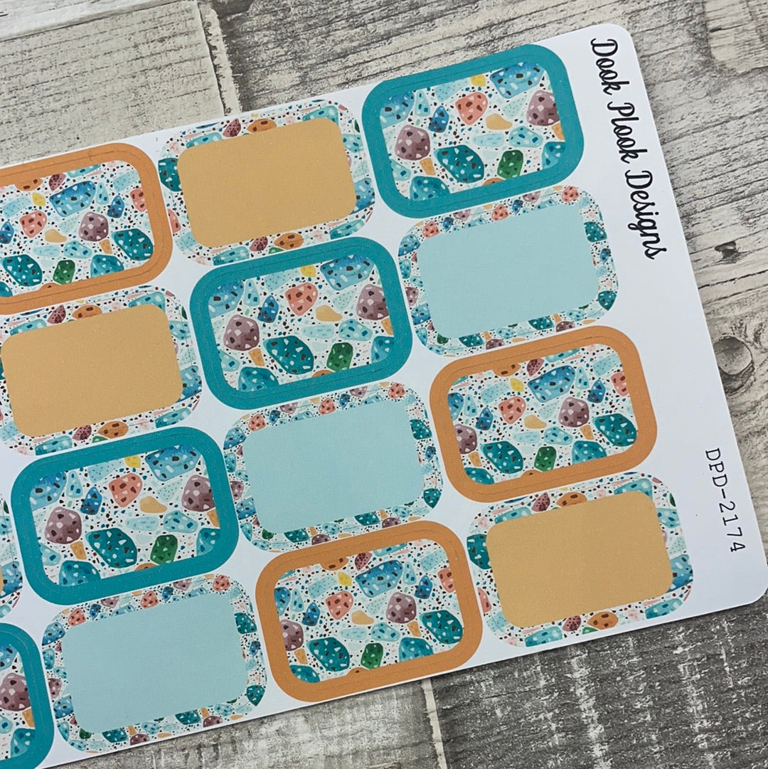 Terrazzo rocks half box stickers (DPD2174)