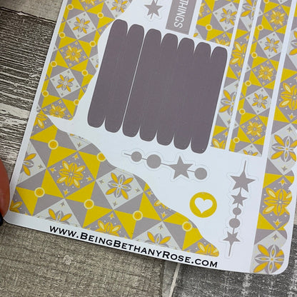 (0467) Passion Planner Daily Wave stickers - Yellow Tile