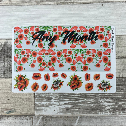 Poppies Monthly View Kit (can change month) for the Erin Condren Planners