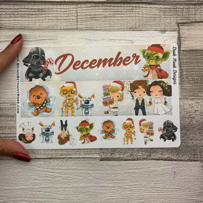May the Force Xmas Monthly View Kit (can change month) for the Erin Condren Planners