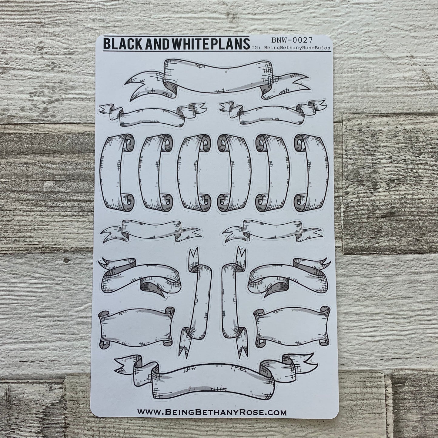 Hand drawn banner stickers (BNW0027)