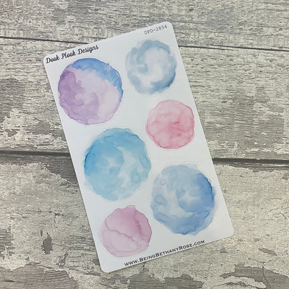 Watercolour Ink Blotches Journal planner stickers (DPD2854)