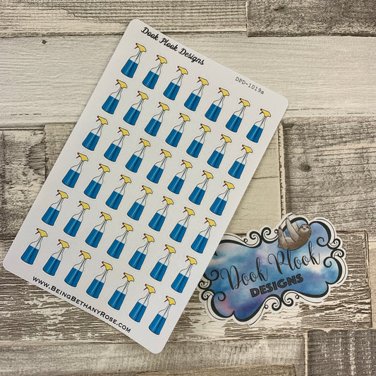 Realistic spray bottle cleaning stickers  (DPD1019a)