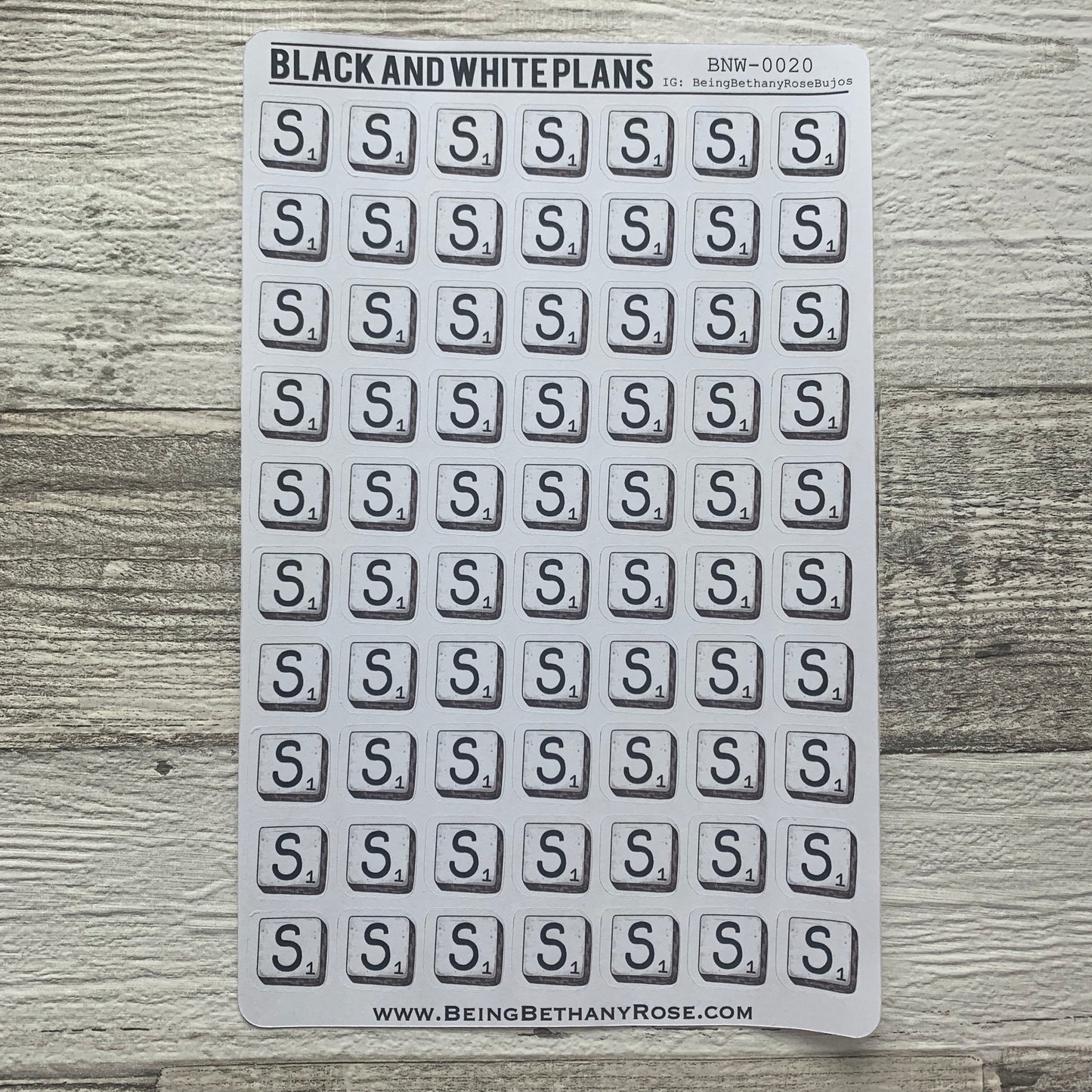 Scrabble / games night stickers (BNW0020)