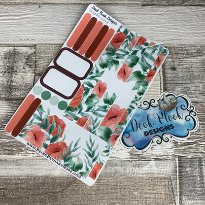 (0216) Passion Planner Daily stickers - Watercolour poppy